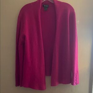 Sara Campbell Rich Red Cardigan Sweater 100% Cashmere